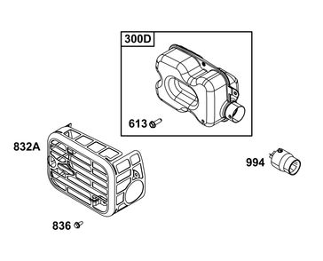 Exhaust Group Diagram and Parts List for 104M02-0049-H5 100000 - 19Z999 Briggs and Stratton Engine